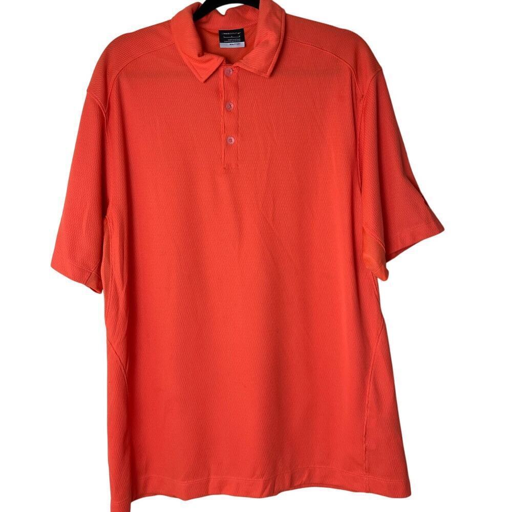 Nike Golf Dri-FIT Orange Short Sleeve Shirt - Men's Large